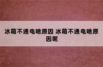 冰箱不通电啥原因 冰箱不通电啥原因呢